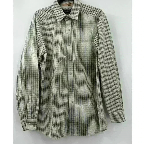 Ariat Pro Series Colorful Blue and Green Plaid Button Down Shirt - Men's Large - Picture 1 of 7